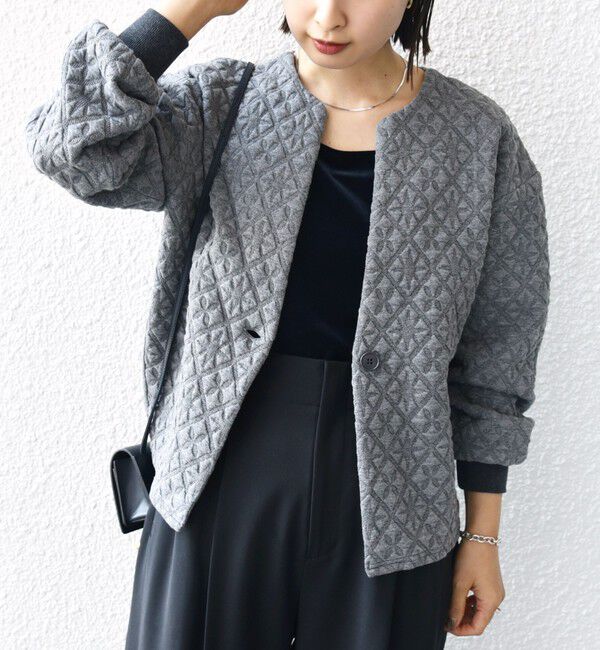 SHIPS for women「【WEB限定】〈手洗い可能〉キルティング ジャカード カーディガン」|カーディガン|