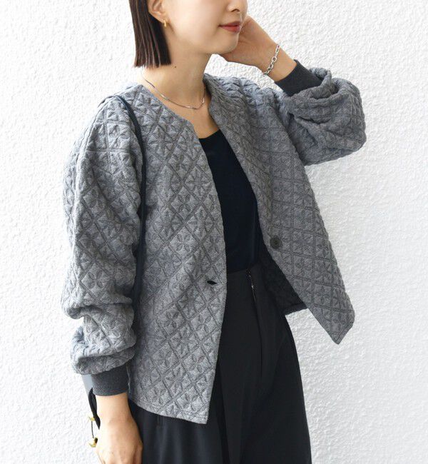 SHIPS for women「【WEB限定】〈手洗い可能〉キルティング ジャカード カーディガン」|カーディガン|