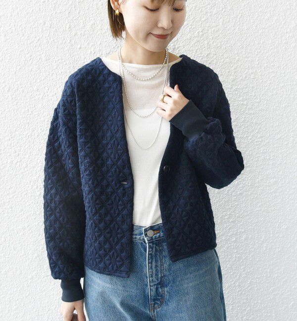 SHIPS for women「【WEB限定】〈手洗い可能〉キルティング ジャカード カーディガン」|カーディガン|