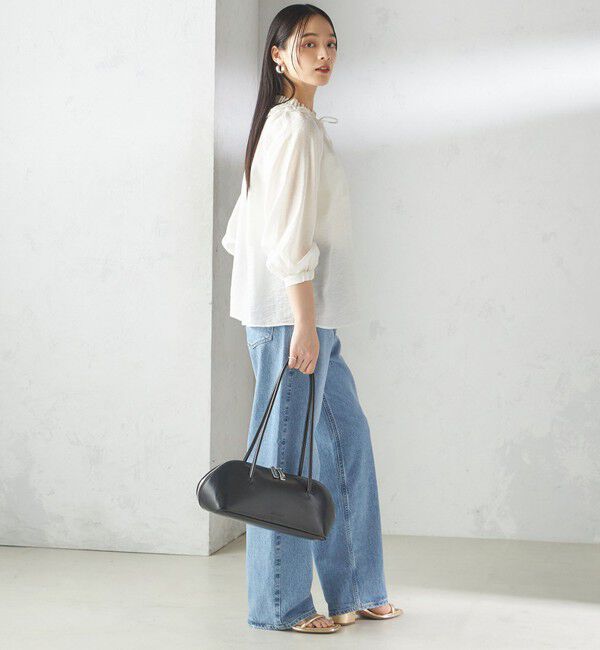 SHIPS for women「〈手洗い可能〉シルク混 シアー フリル ネック ギャザー ブラウス」|シャツ・ブラウス|