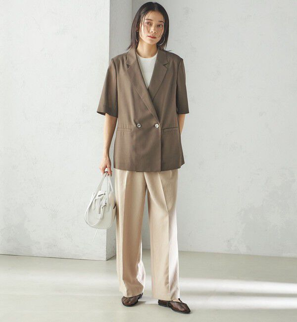 SHIPS for women「〈手洗い可能〉ダブル 半袖 ジャケット」|テーラードジャケット|