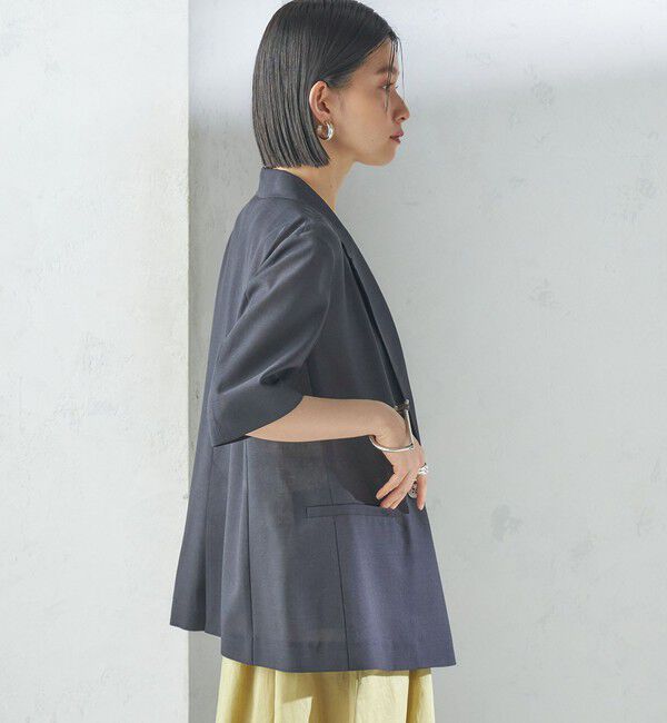 SHIPS for women「〈手洗い可能〉ダブル 半袖 ジャケット」|テーラードジャケット|