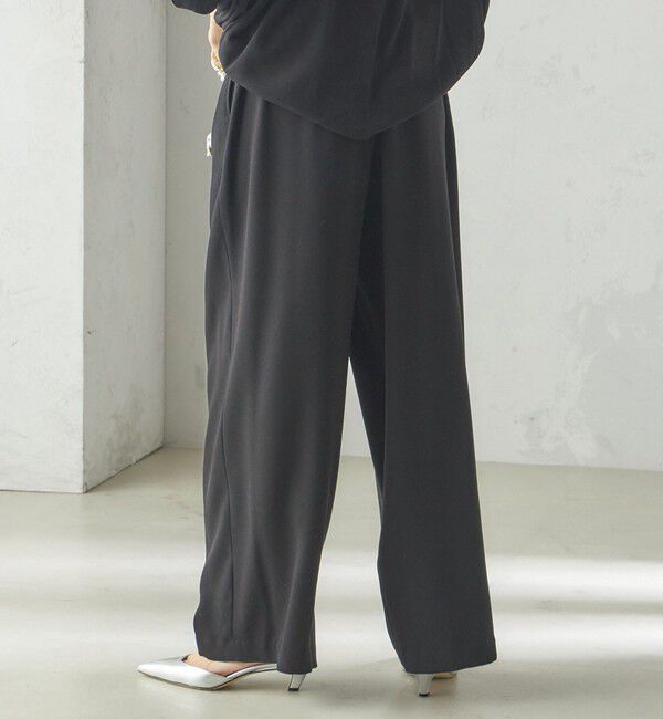 SHIPS for women「〈接触冷感 / 手洗い可能〉アセテート混 バック サテン ワイド パンツ」|その他|