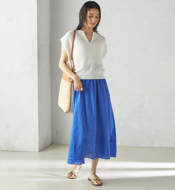 SHIPS for women「〈手洗い可能〉ポリエステル 麻 スキッパー プルオーバー」|プルオーバー|