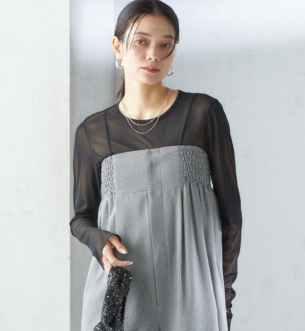 SHIPS for women「【SHIPS別注】APUPIL:〈洗濯機可能〉ギンガム チェック ベアトップ オールインワン」|オールインワン|