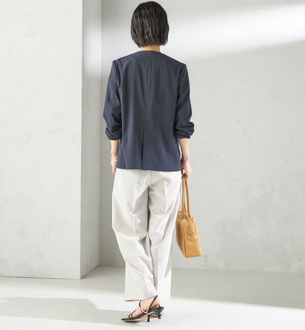 SHIPS for women「〈手洗い可能〉FUNCTIONAL カラーレス ジャケット（セットアップ対応）」|ノーカラージャケット|