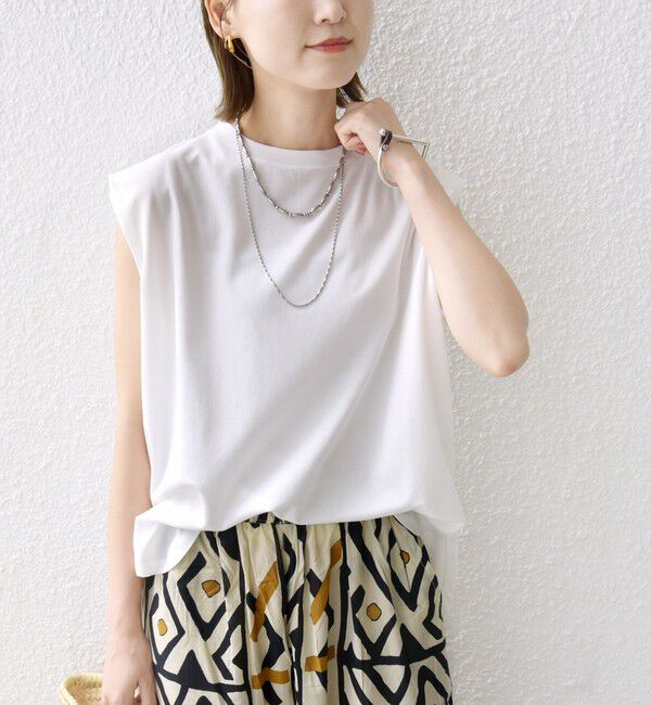 SHIPS for women「〈接触冷感〉ポンチ ノースリーブ プルオーバー」|Tシャツ・カットソー|