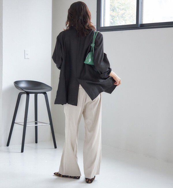 SHIPS for women「〈手洗い可能〉麻調 合繊 2タック ワイド パンツ 2」|その他|