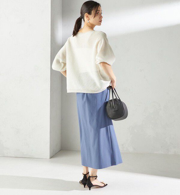 SHIPS for women「〈手洗い可能〉ペーパー パフ スリーブ 半袖 ニット」|ニット・セーター|