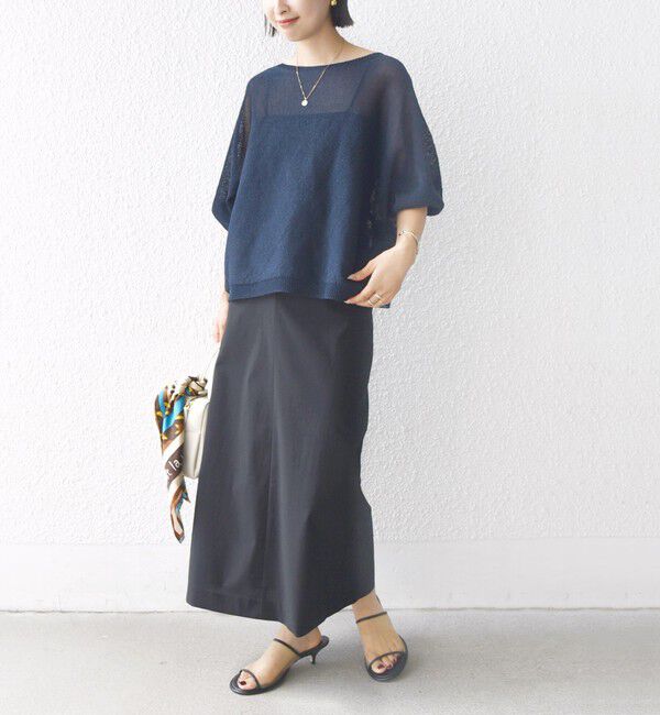 SHIPS for women「〈手洗い可能〉ペーパー パフ スリーブ 半袖 ニット」|ニット・セーター|