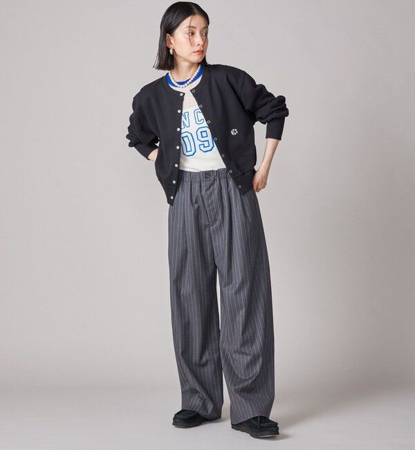 SHIPS for women「SHIPS NINE CASE:シアー ロゴ リンガー TEE」|Tシャツ・カットソー|