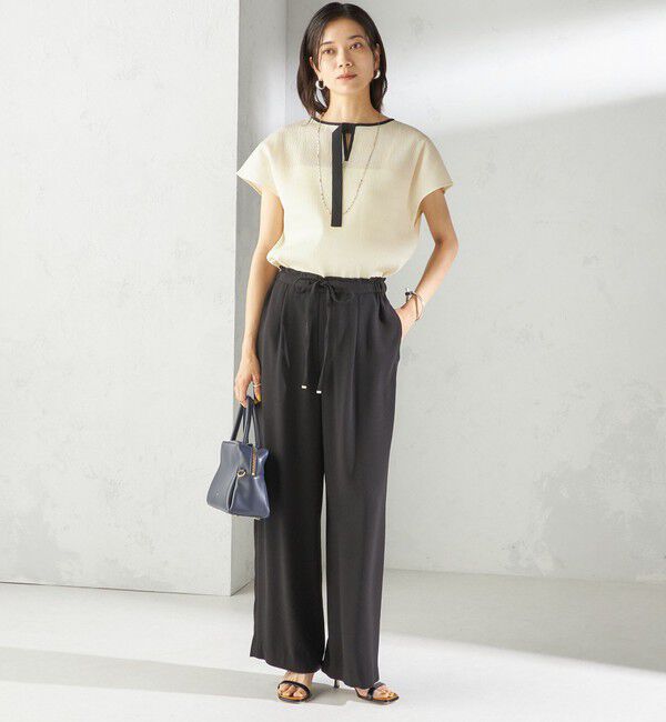 SHIPS for women「〈手洗い可能〉ウェーブ プリーツ 前後 2WAY ブラウス」|シャツ・ブラウス|