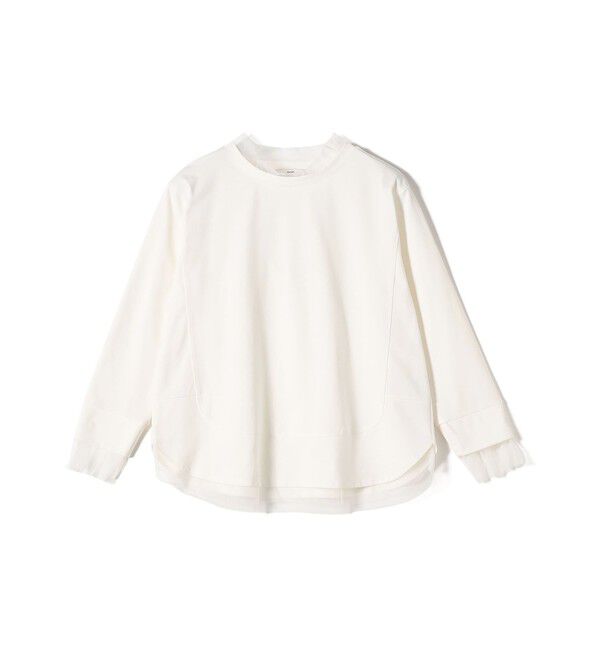 SHIPS for women「【WEB限定】チュール コンビ ラウンド カットソー」|Tシャツ・カットソー|