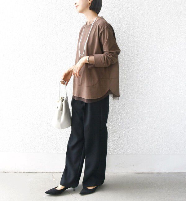 SHIPS for women「【WEB限定】チュール コンビ ラウンド カットソー」|Tシャツ・カットソー|