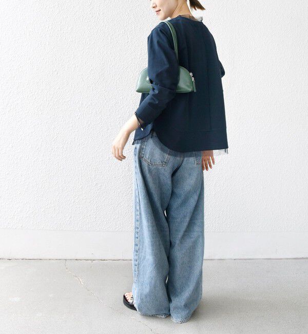 SHIPS for women「【WEB限定】チュール コンビ ラウンド カットソー」|Tシャツ・カットソー|