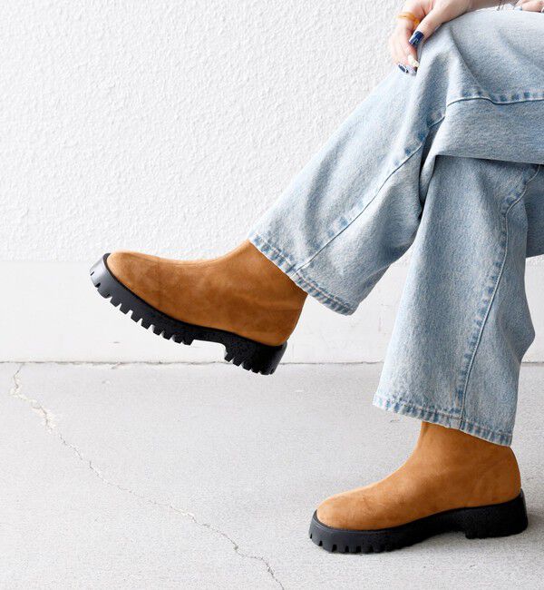 SHIPS any「SHIPS any: プラットフォーム ショート ブーツ」|ショートブーツ|キャメル