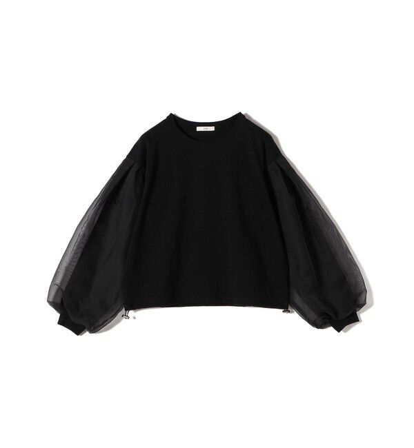 SHIPS for women「【WEB限定】〈手洗い可能〉シアー コンビ 裾 ドロスト プルオーバー」|プルオーバー|