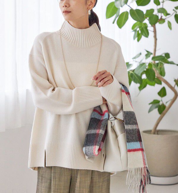 SHIPS for women「〈手洗い可能〉ウール カシミヤ ハイネック プルオーバー」|ニット・セーター|オフホワイト
