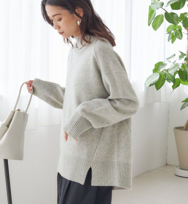 SHIPS for women「〈手洗い可能〉ウール カシミヤ ハイネック プルオーバー」|ニット・セーター|ライトグレー