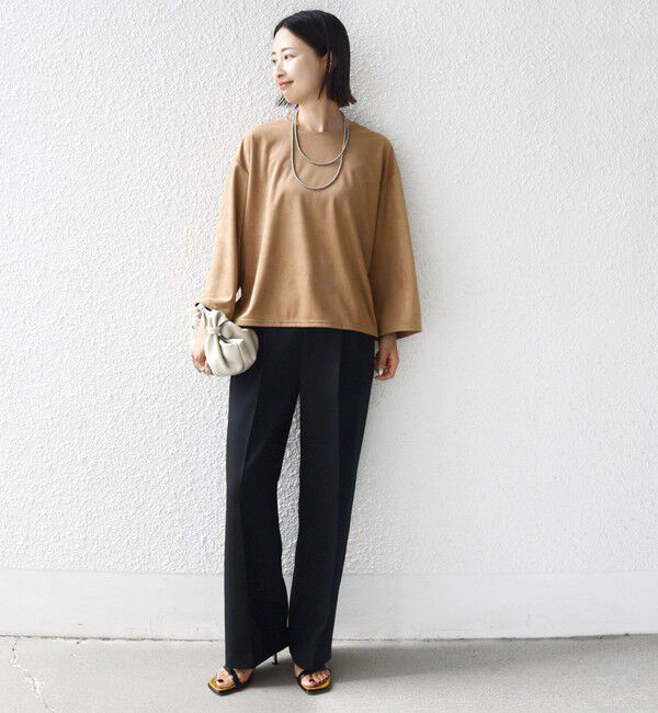 SHIPS for women「〈手洗い可能〉ポリエステル スエード ワイド スリーブ プルオーバー」|Tシャツ・カットソー|
