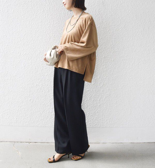 SHIPS for women「〈手洗い可能〉ポリエステル スエード ワイド スリーブ プルオーバー」|Tシャツ・カットソー|