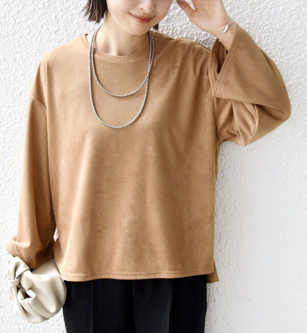 SHIPS for women「〈手洗い可能〉ポリエステル スエード ワイド スリーブ プルオーバー」|Tシャツ・カットソー|
