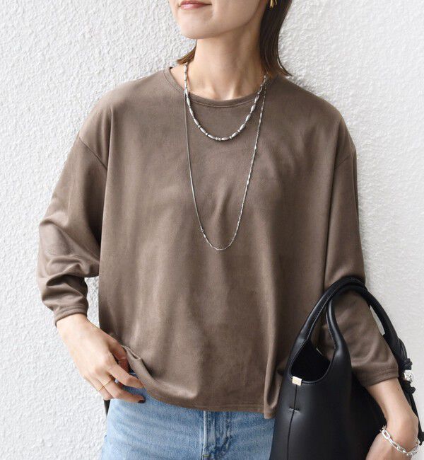 SHIPS for women「〈手洗い可能〉ポリエステル スエード ワイド スリーブ プルオーバー」|Tシャツ・カットソー|