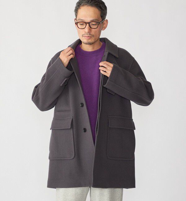 SHIPS「SHIPS: S140 ウールシルク ステンカラー コート」|ステンカラーコート|
