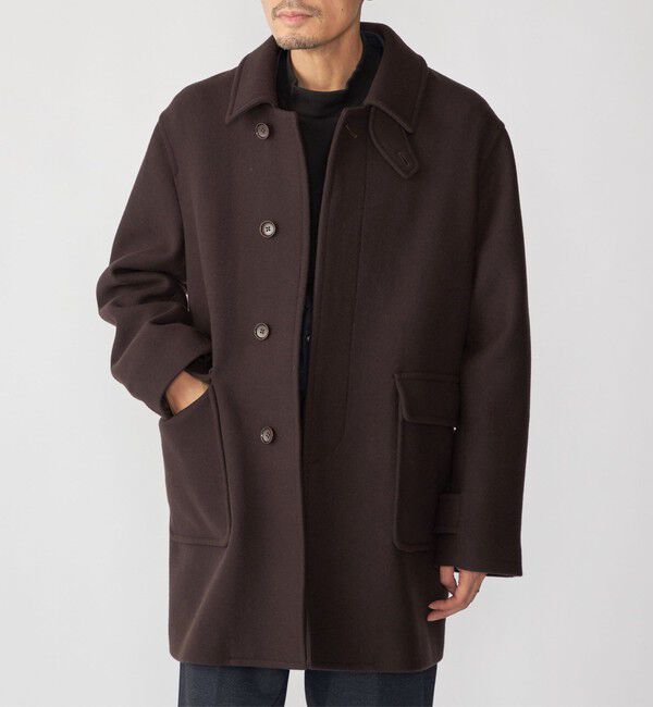 SHIPS「SHIPS: S140 ウールシルク ステンカラー コート」|ステンカラーコート|ブラウン