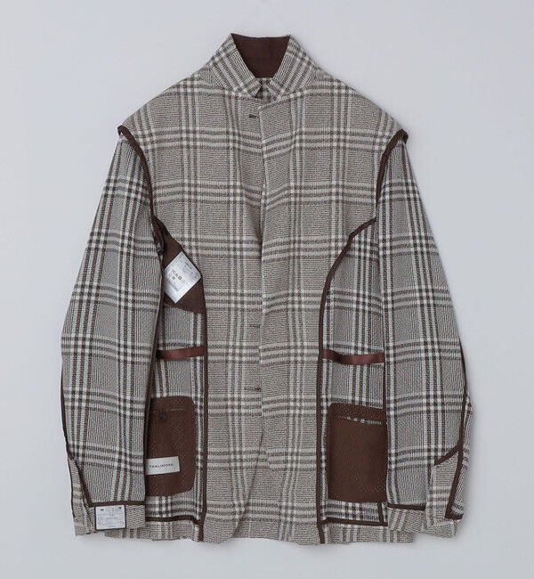 SHIPS「TAGLIATORE: コットン メッシュ グレンチェック ジャケット」|テーラードジャケット|