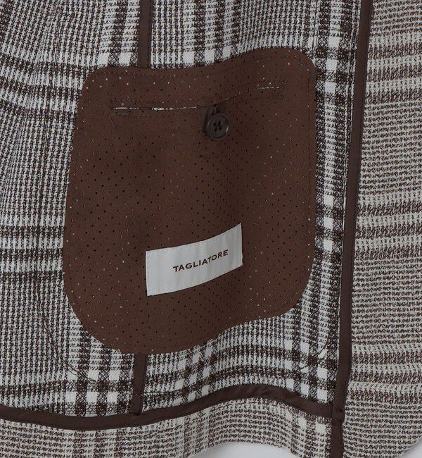 SHIPS「TAGLIATORE: コットン メッシュ グレンチェック ジャケット」|テーラードジャケット|