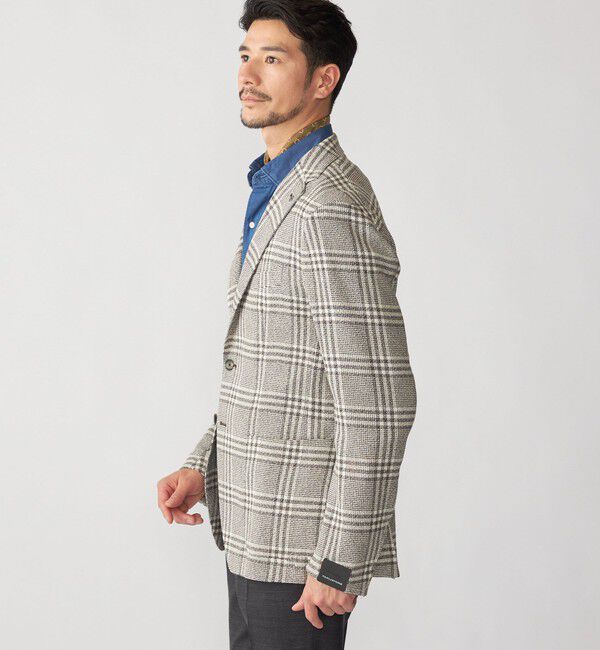 SHIPS「TAGLIATORE: コットン メッシュ グレンチェック ジャケット」|テーラードジャケット|