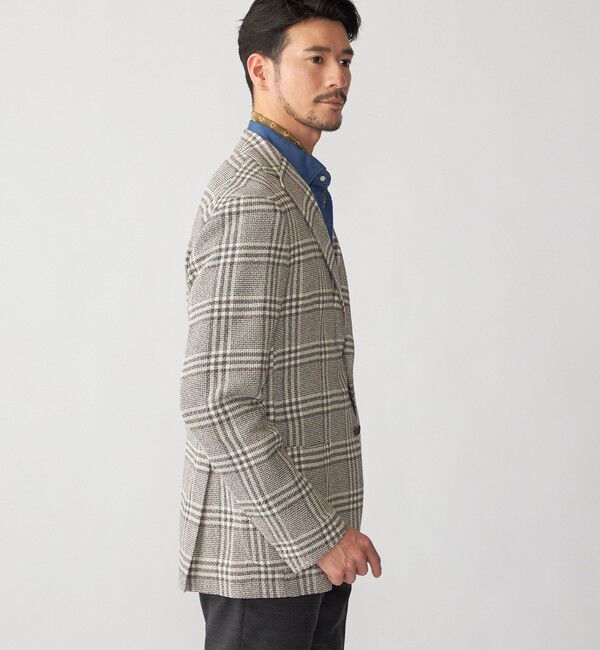 SHIPS「TAGLIATORE: コットン メッシュ グレンチェック ジャケット」|テーラードジャケット|