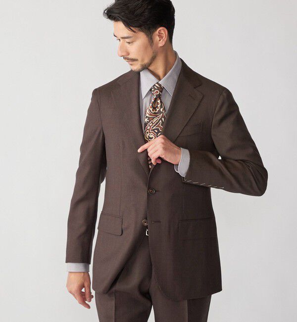 SHIPS「Valditaro: ウール ブラウン ソリッド スーツ」|スーツ|