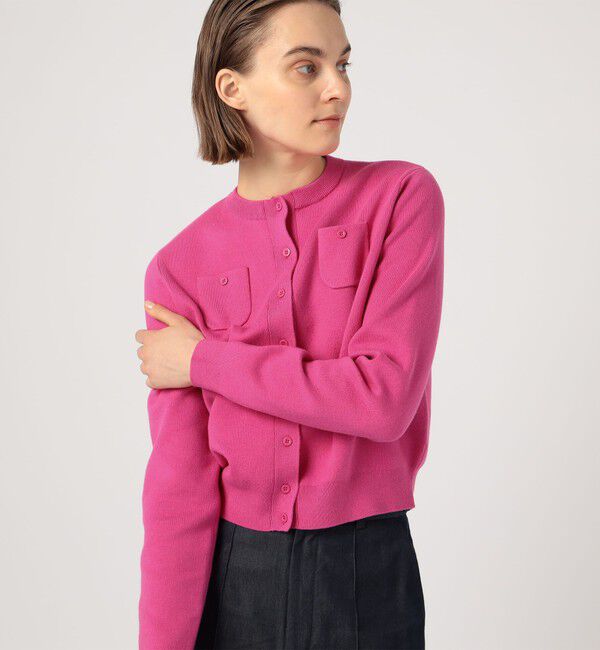 CABaN「コットンカシミヤ クルーネックカーディガン」|カーディガン|