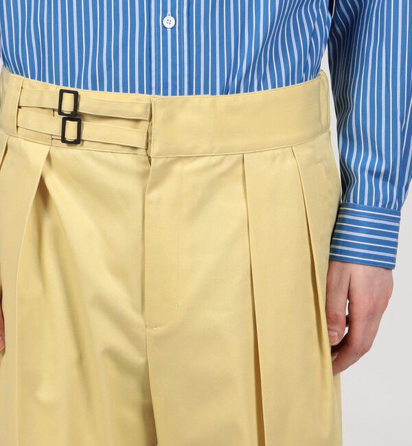 TOMORROWLAND MENS「ポリエステルコットンツイル ダブルバックルパンツ」|その他|