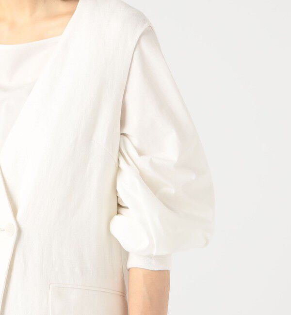 DES PRES「リネンファブリックコンビ ロングジレ」|ベスト・ジレ|