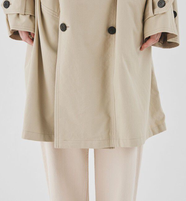 GALERIE VIE「ノンマーセライズドコットンギャバジン ボリュームトレンチコート」|トレンチコート|