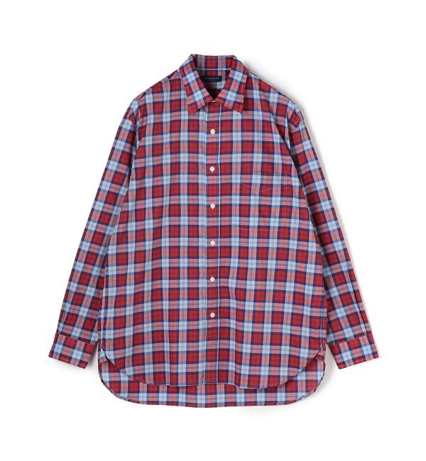 TOMORROWLAND MENS「コットンポプリン チェックシャツ」|シャツ・ブラウス|64 レッド系
