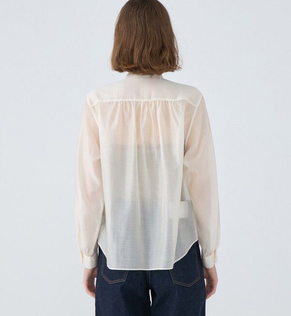MACPHEE「シースルーローン フロントフリルブラウス」|シャツ・ブラウス|