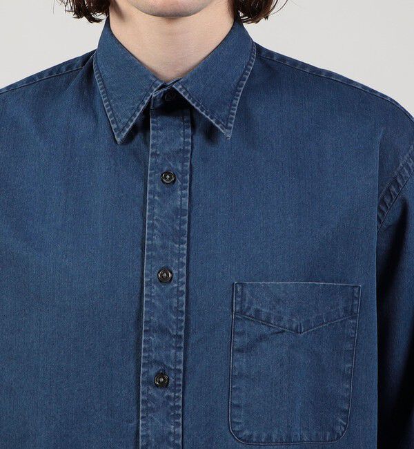 TOMORROWLAND MENS「コットンインディゴ セミワイドカラーシャツ」|シャツ・ブラウス|
