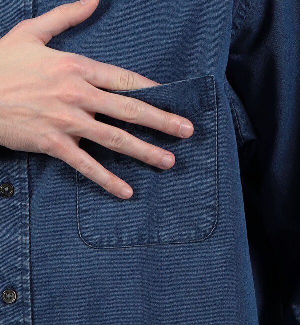 TOMORROWLAND MENS「コットンインディゴ セミワイドカラーシャツ」|シャツ・ブラウス|