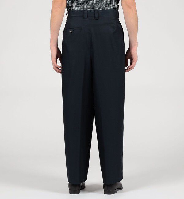 TOMORROWLAND MENS「シルクカルゼ 2プリーツ ワイドパンツ」|スラックス|