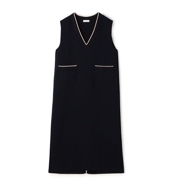 Ballsey「ニットコンビダブルクロス パッチポケットワンピース」|ワンピース|69 ネイビー