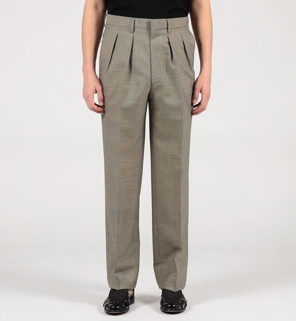 TOMORROWLAND MENS「ウールモヘヤ 2プリーツ ワイドストレートスラックス」|スラックス|