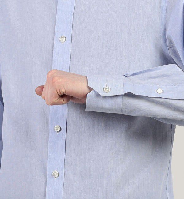 TOMORROWLAND MENS「200/2 コットンシアサッカー ショートポイント ワイドスプレッド シャツ」|シャツ・ブラウス|