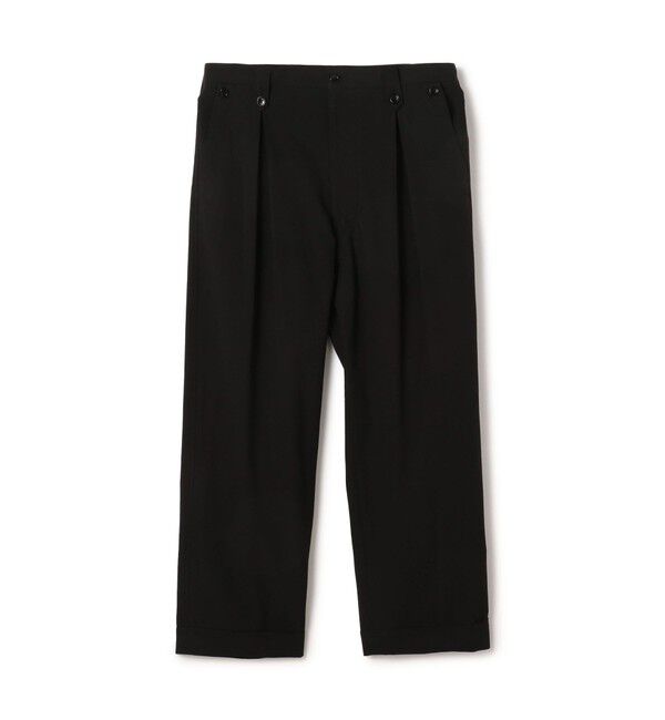 TOMORROWLAND MENS「コットン グラスツイル 1プリーツ ワイドパンツ」|チノ|19 ブラック