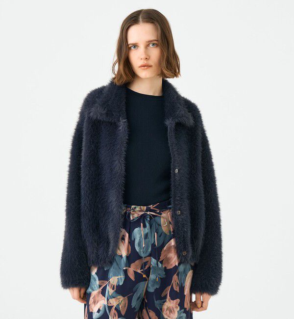 Ballsey「フェザーヤーン ステンカラーカーディガン」|カーディガン|