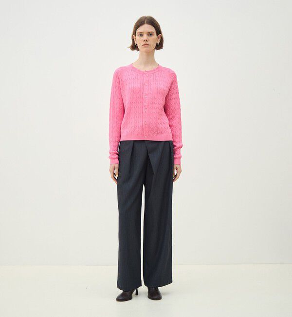 MACPHEE「ギザケーブル クルーネックカーディガン」|カーディガン|