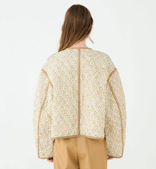 SOULEIADO「レーヨンサテンキルト リバーシブルジャケット」|ノーカラージャケット|